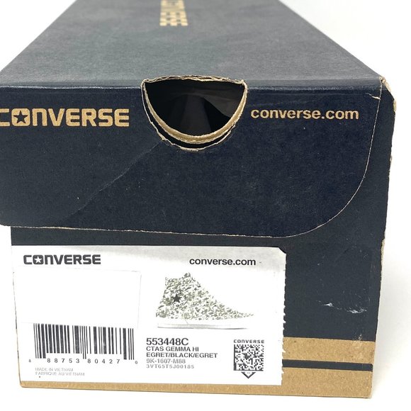 💖MEGA SALE💖Converse Chuck Taylor All Star 553448C Gemma Hi Black & White - Picture 7 of 8